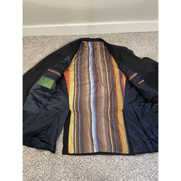 Etro Milano Men Blue Pinstripe Wool Blend Sport Coat Blazer Jacket US 44L EU 54L - Picture 11 of 16